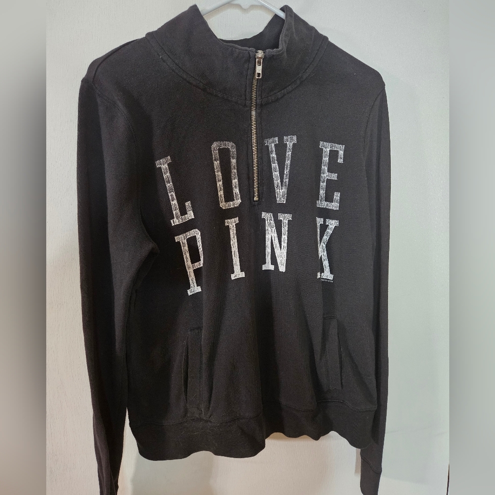 Victoria's Secret Black Half Zip-Up Pullover